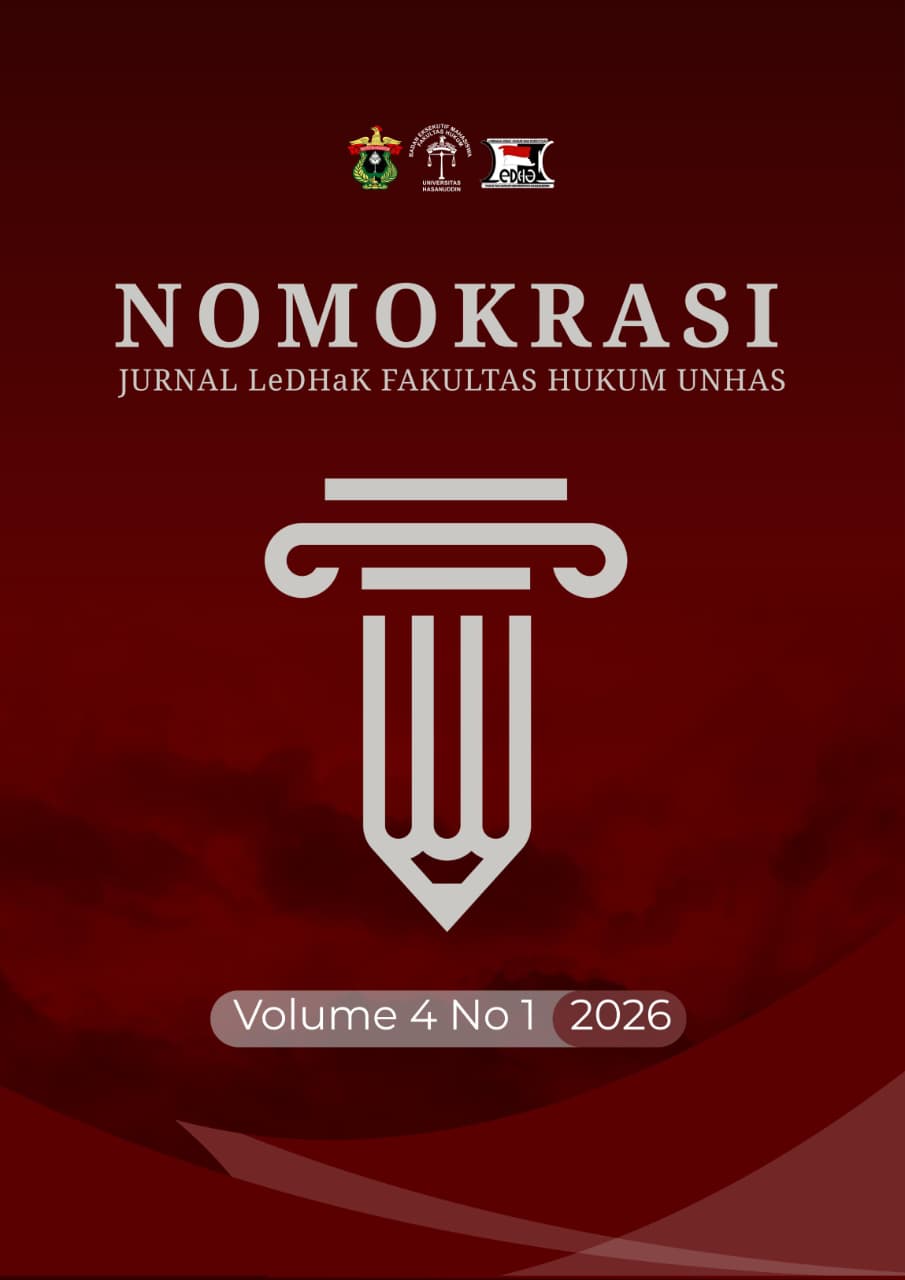 					View Vol. 4 No. 1 (2026): JURNAL NOMOKRASI (In Progress)
				